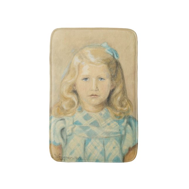 Tapete De Banheiro Menina Bonita Com Cabelo Louro (Frente Vertical)