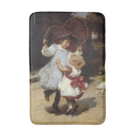 Tapete De Banheiro Meninas pulando com corda pulando