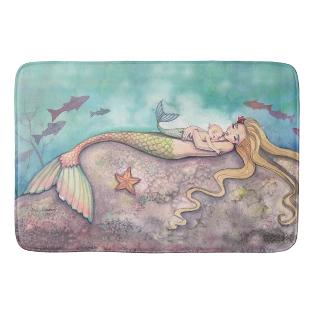 Tapete De Banheiro Mermaid Lullaby Mermaids Fantasy Art Ilustração (Frente)