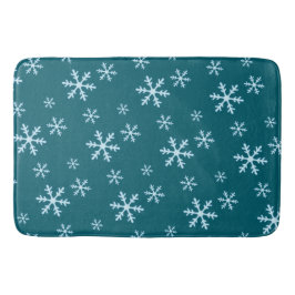 Tapete De Banheiro Merry Christmas Blue Snowflake Holiday Winter