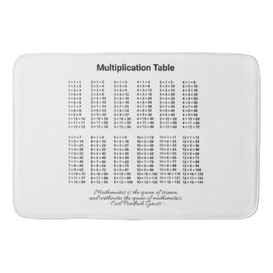 Tapete De Banheiro Mesa de Multiplicação