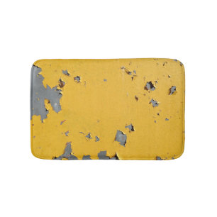 Tapete De Banheiro Metal amarelo rachado: textura suja.
