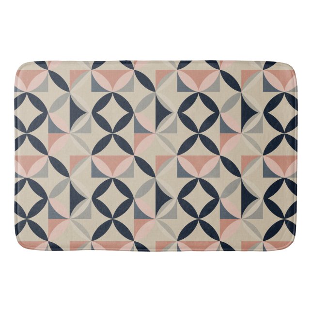 Tapete De Banheiro Mid Century Modern Geometric Abstract Pattern  (Frente)