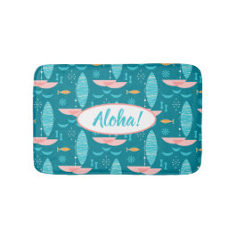 Tapete De Banheiro Mid Century Pink Catamaran - Blue Background