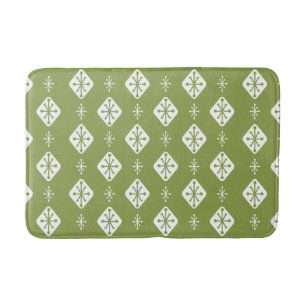 Tapete De Banheiro Midcentury Starbursts Diamonds Olive Green