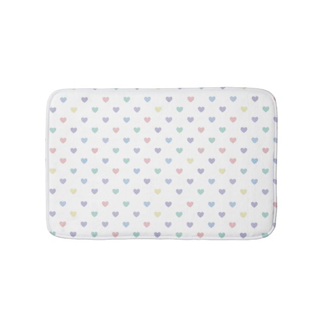 Tapete De Banheiro Minimalist Soft Pastel Heart Pattern   (frente)