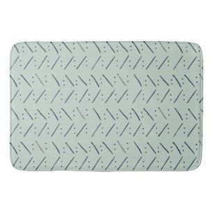 Tapete De Banheiro Mínimo de Pontos em Traços Indigo Padrão