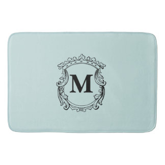 Tapete De Banheiro Mint Green Custom Monogram Crest