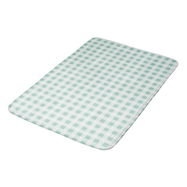 Tapete De Banheiro Mint Green e White Gingham (Angulado)