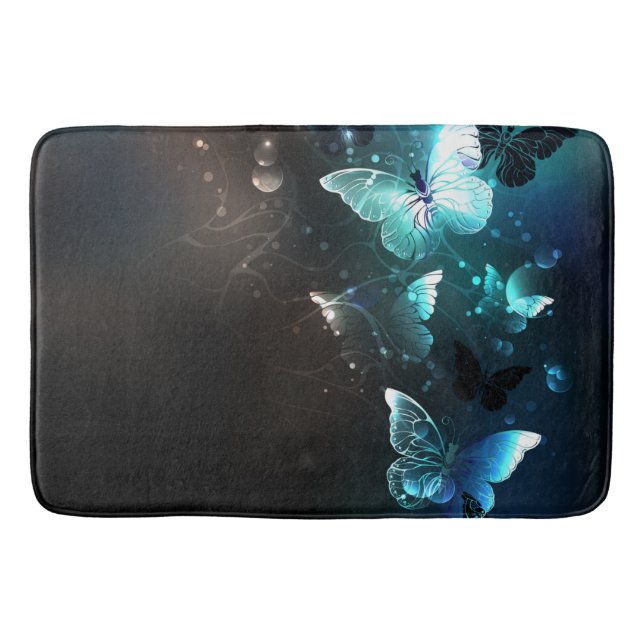 Tapete De Banheiro Mint Night Butterflies (Frente)