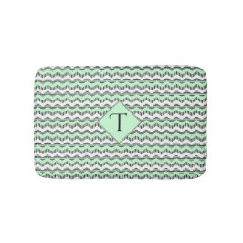Tapete De Banheiro Mint verde Black & White Chevron, Monograma Person
