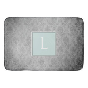 Tapete De Banheiro Mint Vintage Damask Monograma Bath Mat