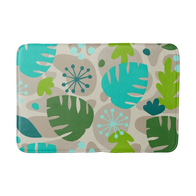 Tapete De Banheiro Mod Monstera Leaf Abstrato havaiano Tropical Legal (Frente)