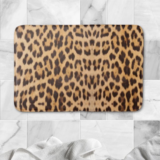Tapete De Banheiro moda de safari selvagem da Tendente na moda (trendy stylish wild safari fashion leopard print bath mat)