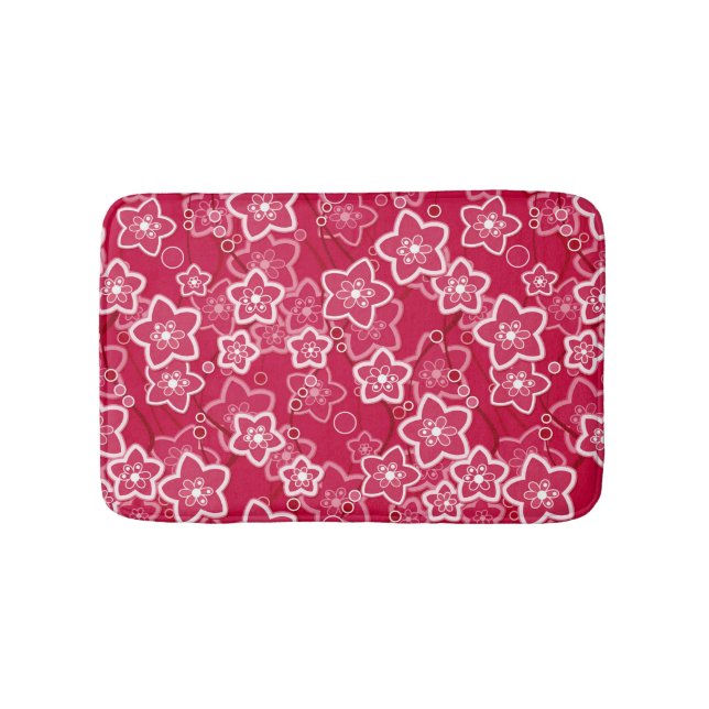 Tapete De Banheiro modelo de moda rústica floral vermelha (frente)