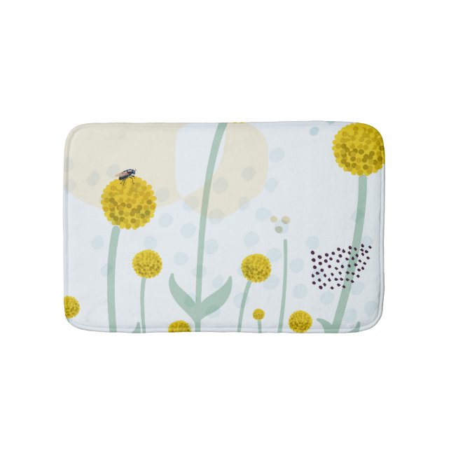 Tapete De Banheiro Modern Abstract Botanical Yellow Billy Button (frente)