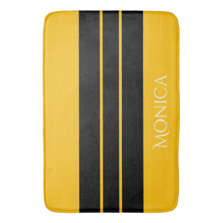 Tapete De Banheiro modern black &yellow monogram name
