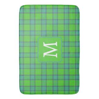Tapete De Banheiro Modern stylish green &blue Plaid monogram