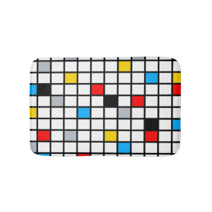 Tapete De Banheiro Moderno da Composição Geométrica Minimalista Mondr
