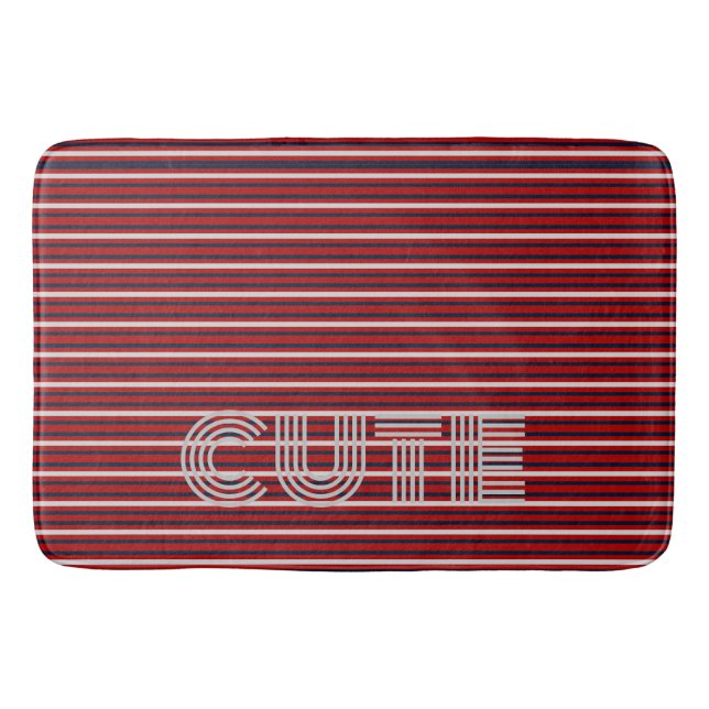 Tapete De Banheiro Moderno Monograma Striped (Frente)