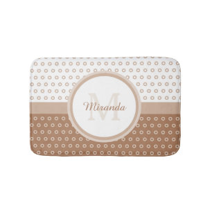 Tapete De Banheiro Modificação Brown e monograma branco das bolinha