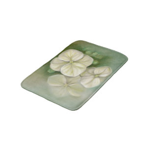 Tapete De Banheiro Molho Pastel Branco Hydrangea Floral