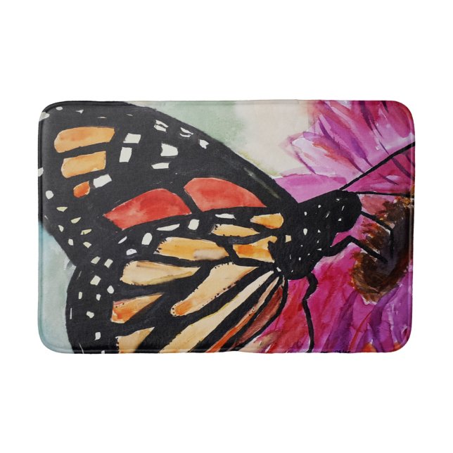 Tapete De Banheiro Monarca Borboleta Bath Mat (Frente)
