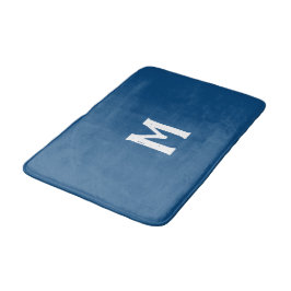 Tapete De Banheiro Monograma Branco Azul Azure