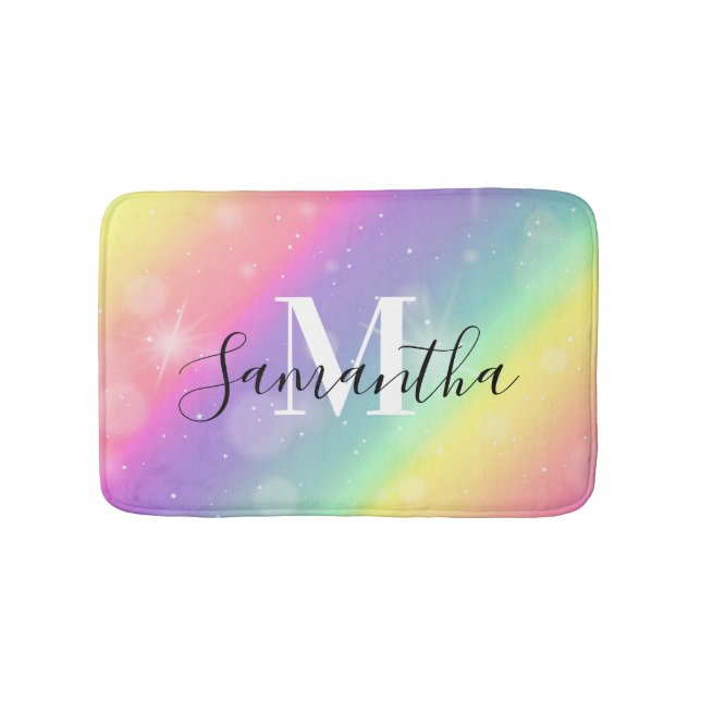 Tapete De Banheiro Monograma Colorido Bonito (frente)