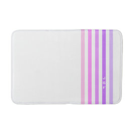 Tapete De Banheiro Monograma de faixas verticais roxas e cor-de-rosa