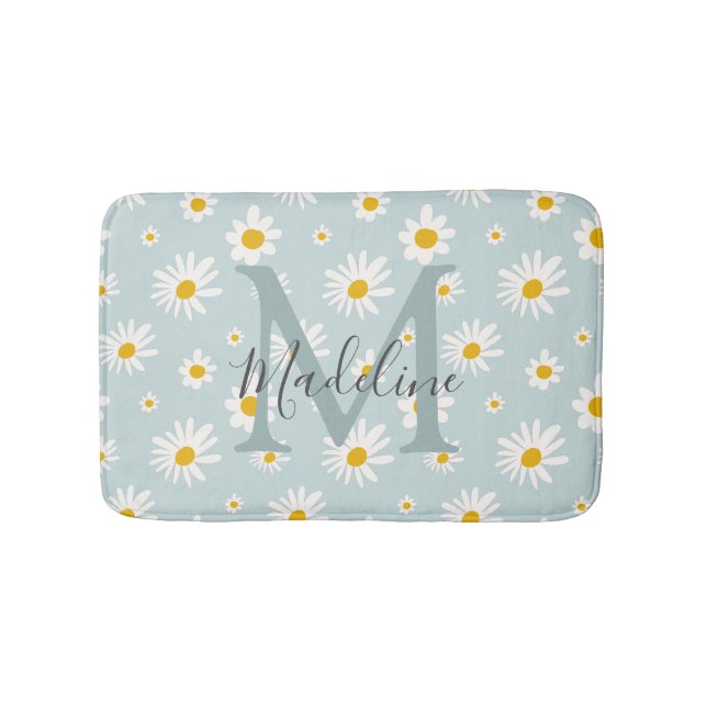 Tapete De Banheiro Monograma de Letra com Fonte Chic Minimal Daisy Az (frente)