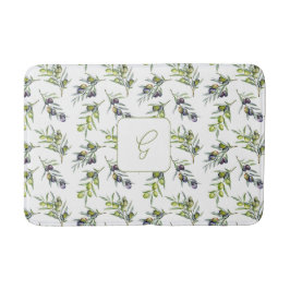 Tapete De Banheiro Monograma de Oliva Country Francês Verde Salvia