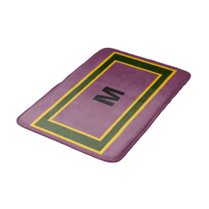 Tapete De Banheiro Monograma de outono Amarelo roxo