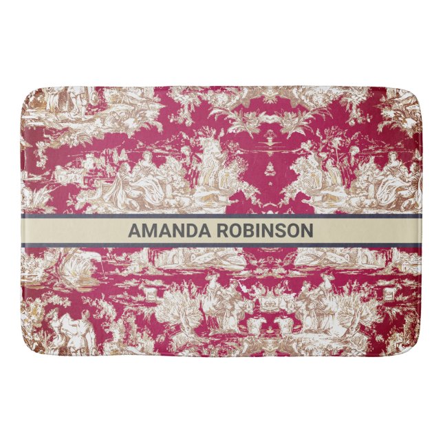 Tapete De Banheiro Monograma do lago vermelho legado de jouy (Frente)