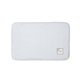 Tapete De Banheiro Monograma do Script Fleur de Lis, francês Blue Str