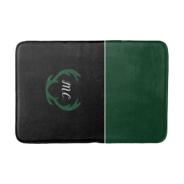 Tapete De Banheiro Monograma dos Aveados Pretos Verdes Modernos