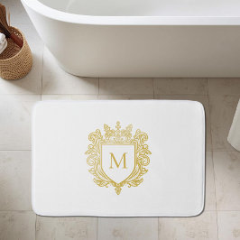 Tapete De Banheiro Monograma Dourado Bath Mat
