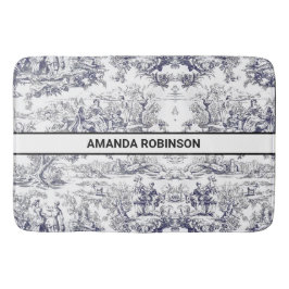 Tapete De Banheiro Monograma floral preto de jouy