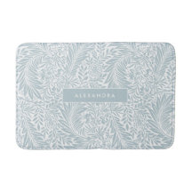 Monograma Folhagem Floral Elegan Dusty Blue