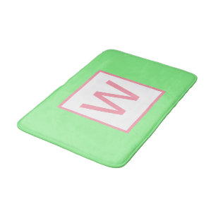Tapete De Banheiro Monograma Mint Verde Pastel Rosa