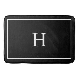 Tapete De Banheiro Monograma Moderno Elegante Preto