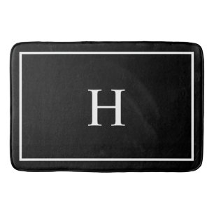 Tapete De Banheiro Monograma Moderno Elegante Preto