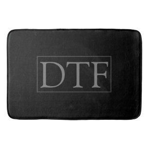 Tapete De Banheiro Monograma ou Nome DIY, Clássico Preto com Texto Ci