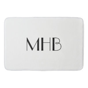TAPETE DE BANHEIRO MONOGRAMA PRETO CONTÍNUO CHIQUE DO BANHO MAT_WHIT