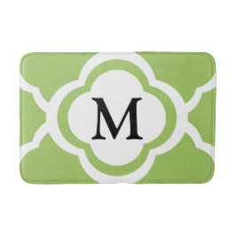 Tapete De Banheiro Monograma Quatrefoil Verde Moderno