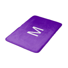 Tapete De Banheiro Monograma Roxo Branco Brilhante 