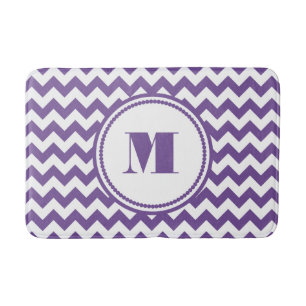 Tapete De Banheiro Monograma Roxo Moderno
