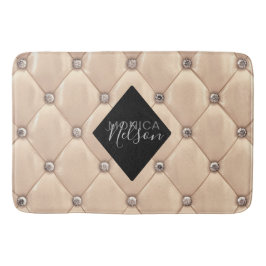 Tapete De Banheiro monograma tufado de ouro luxuoso