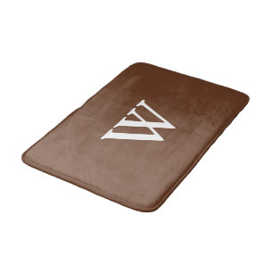 Tapete De Banheiro Monogramas Chocolate Castanho Bath Mat