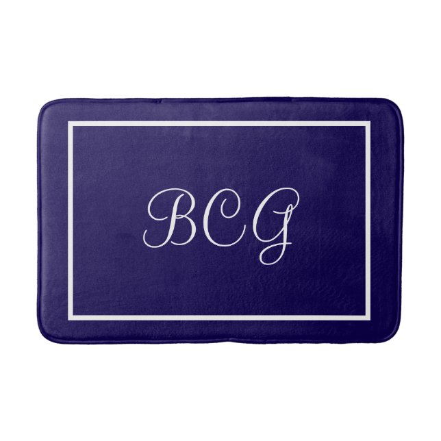 Tapete De Banheiro Monogrammed dark blue Bath mat (Frente)
